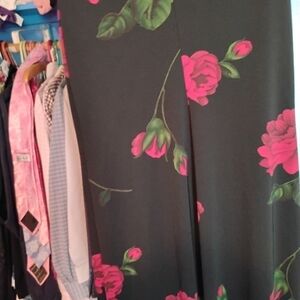 Floral Black and Pink Women's Skirt